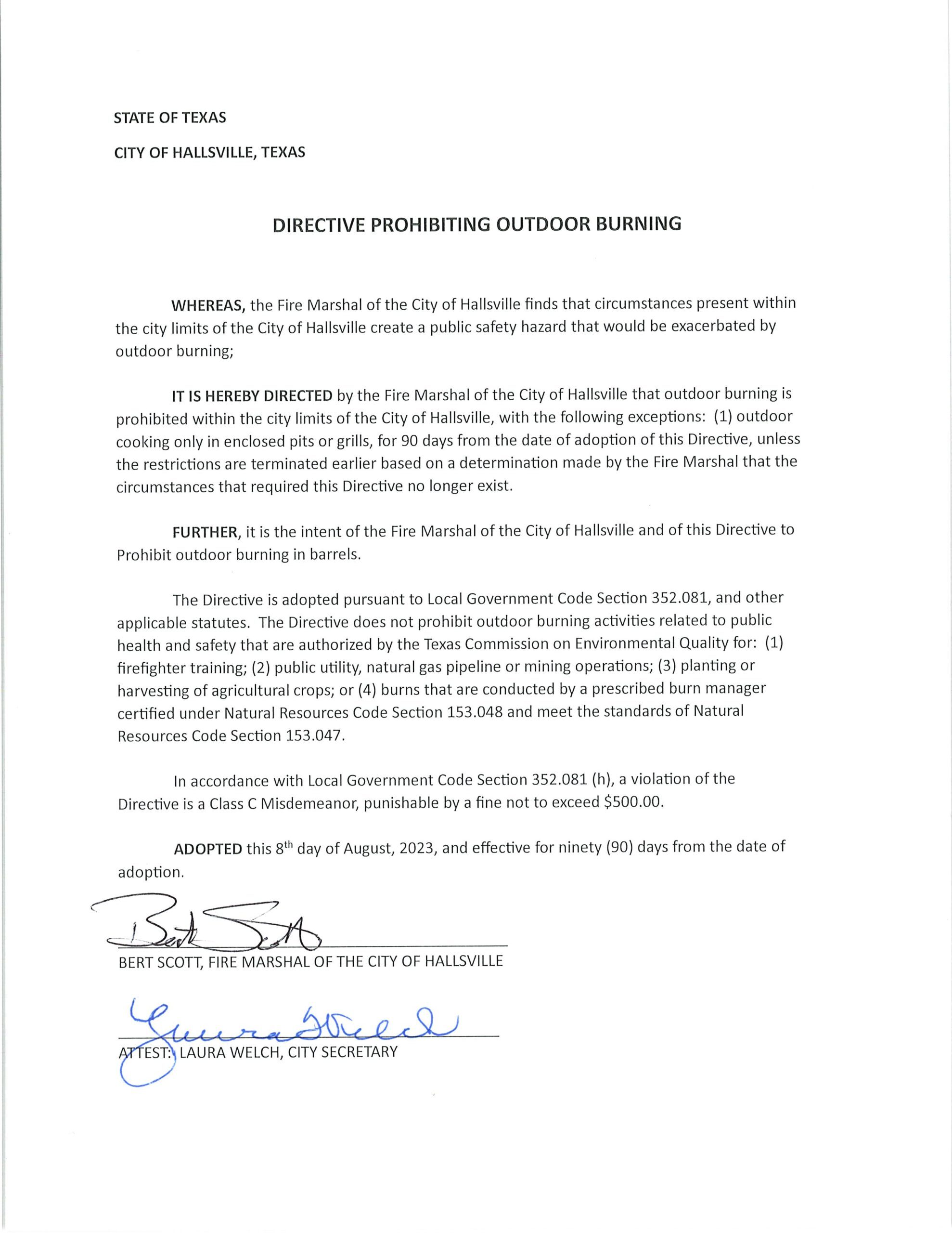 City of Hallsville Texas Serving the Citizens of Hallsville's Past